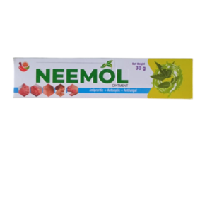 Main box view of United Neemol Ointment, an Ayurvedic skin care ointment for fungal and bacterial infections.