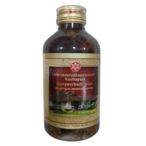 SNA Amrutavrishapatolaadi Kashayam bottle box packaging, an Ayurvedic blood purifier decoction for skin diseases, eczema, and fever.