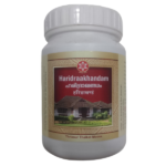 SNA Haridraakhandam container box packaging, an Ayurvedic herbal granule formulation for allergies, urticaria, and skin diseases.
