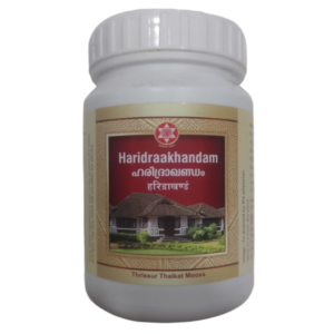 SNA Haridraakhandam container box packaging, an Ayurvedic herbal granule formulation for allergies, urticaria, and skin diseases.