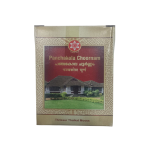 SNA Panchakola Choornam container packaging box, a classical Ayurvedic herbal powder for digestive fire, bloating, and Kapha disorders.
